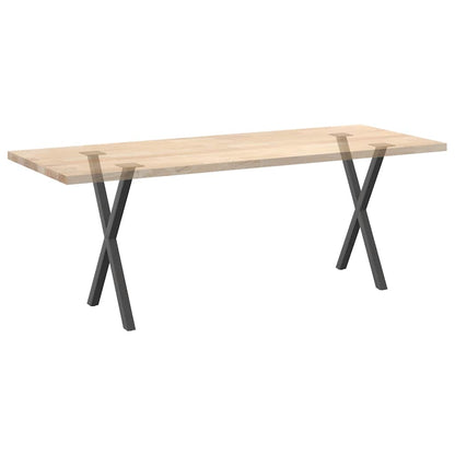 Gambe per tavolo da pranzo forma X 2 pz Antracite 57x(72-73) cm