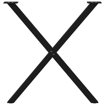 Gambe per tavolo da pranzo a forma di X 2 pz nere 70x(72-73) cm