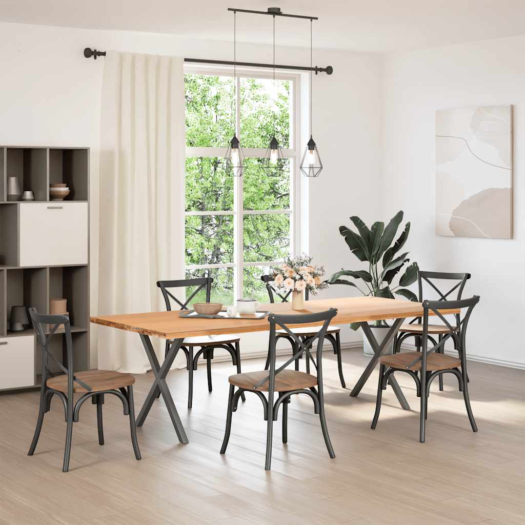 Gambe per tavolo da pranzo a forma di X 2 pz Antracite 70x(72-73) cm Acciaio