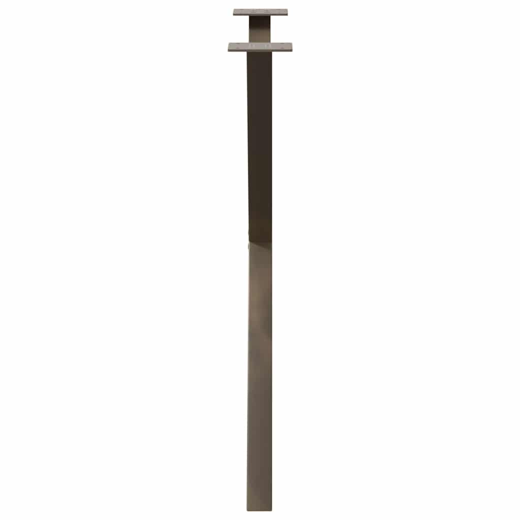 Gambe per tavolo da pranzo a forma di X 2 pz in acciaio naturale 70x(72-73) cm