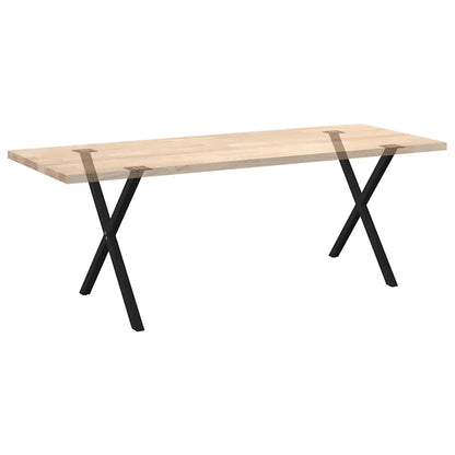 Gambe per tavolo da pranzo a forma di X 2 pz nere 80x(72-73) cm