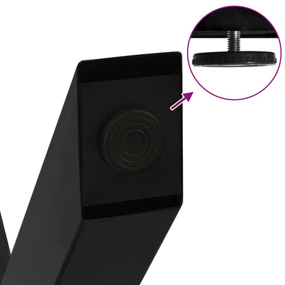 Gambe per tavolo da pranzo a forma di X 2 pz nere 80x(72-73) cm