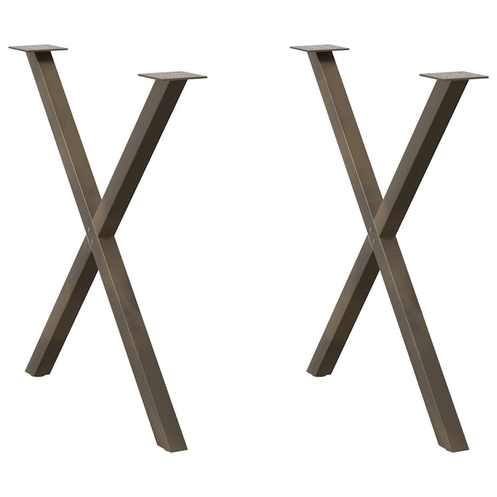 Gambe per tavolo da pranzo forma X 2 pz naturale 80x(72-73) cm