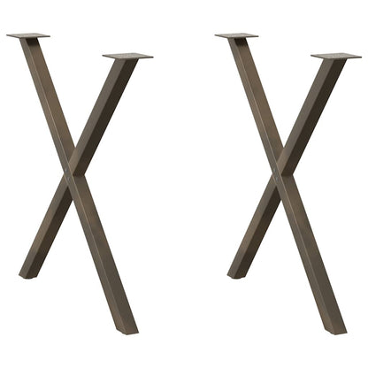 Gambe per tavolo da pranzo forma X 2 pz naturale 80x(72-73) cm