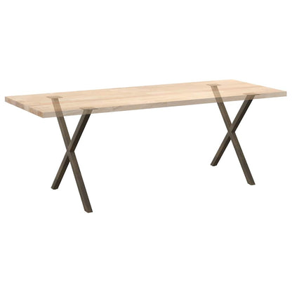 Gambe per tavolo da pranzo forma X 2 pz naturale 80x(72-73) cm