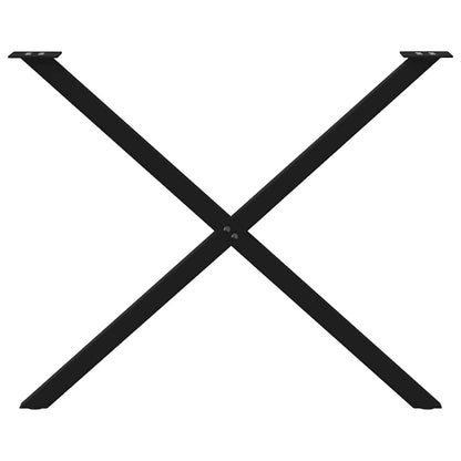 Gambe per tavolo da pranzo a forma di X 2 pz nere 90x(72-73) cm