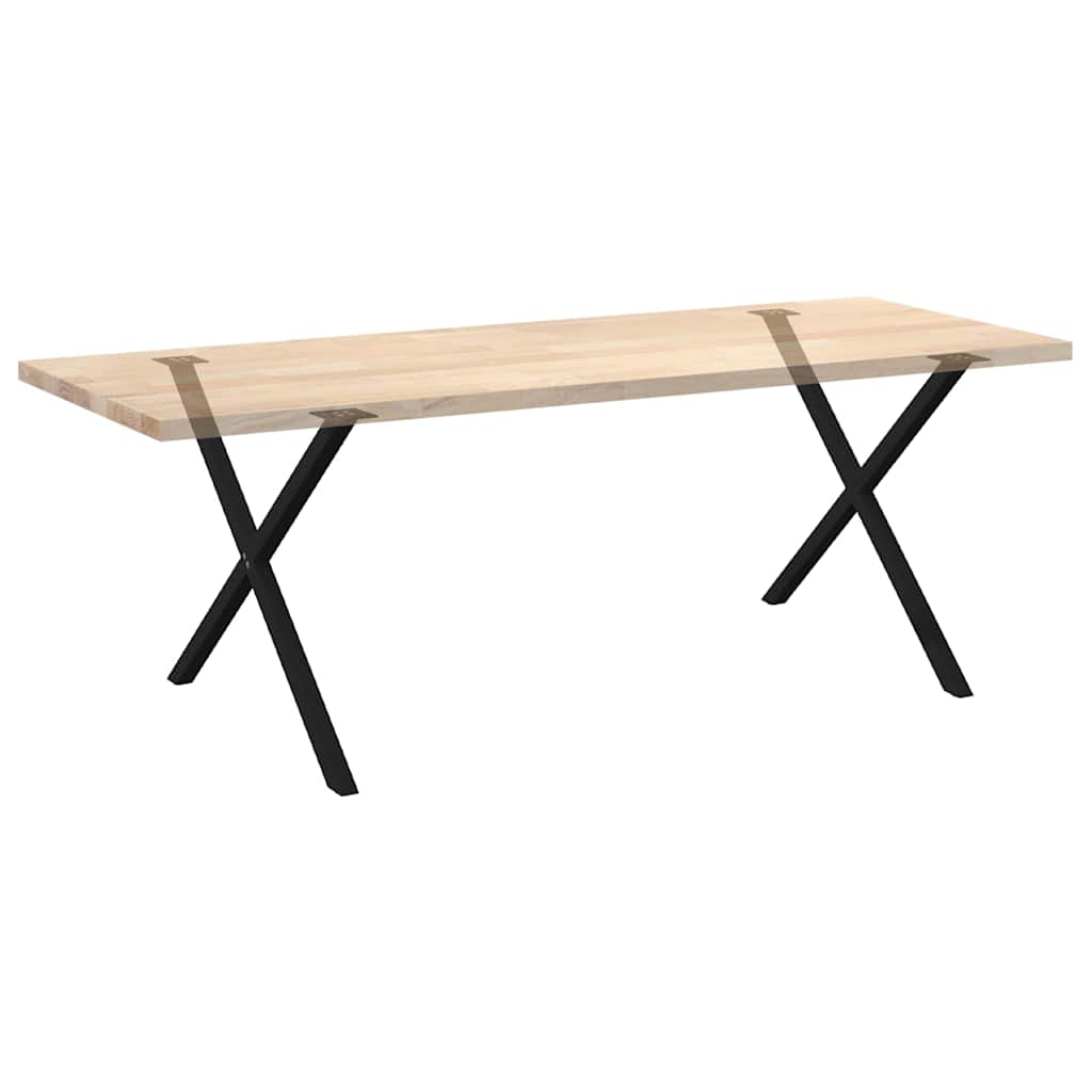 Gambe per tavolo da pranzo a forma di X 2 pz nere 90x(72-73) cm