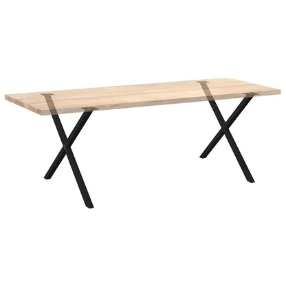 Gambe per tavolo da pranzo a forma di X 2 pz nere 90x(72-73) cm
