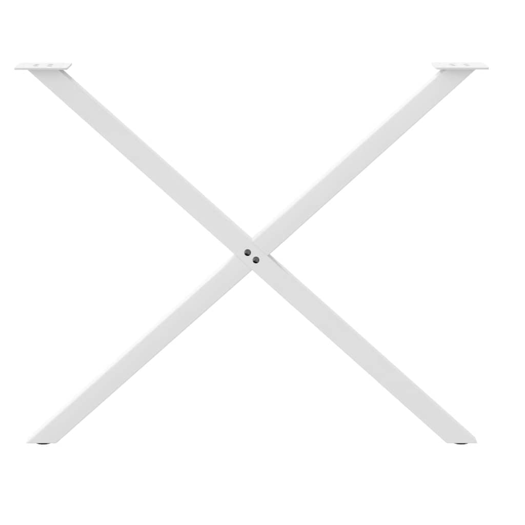 Gambe per tavolo da pranzo forma X 2 pz bianche 90x(72-73) cm