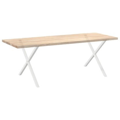 Gambe per tavolo da pranzo forma X 2 pz bianche 90x(72-73) cm