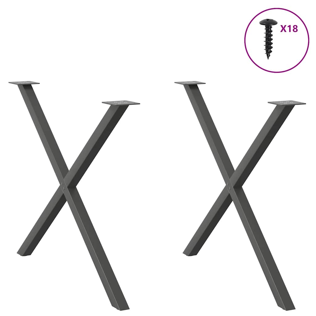 Gambe per tavolo da pranzo forma X 2 pz 90x(72-73)
