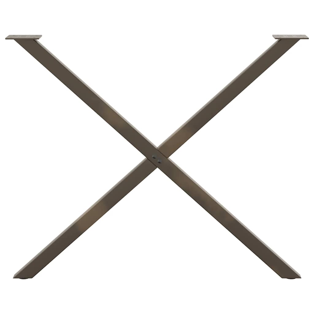 Gambe per tavolo da pranzo forma X 2 pz naturale 90x(72-73) cm