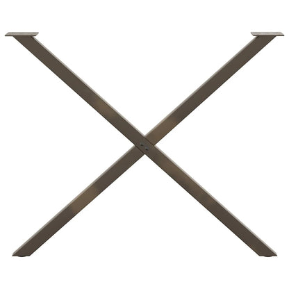 Gambe per tavolo da pranzo forma X 2 pz naturale 90x(72-73) cm