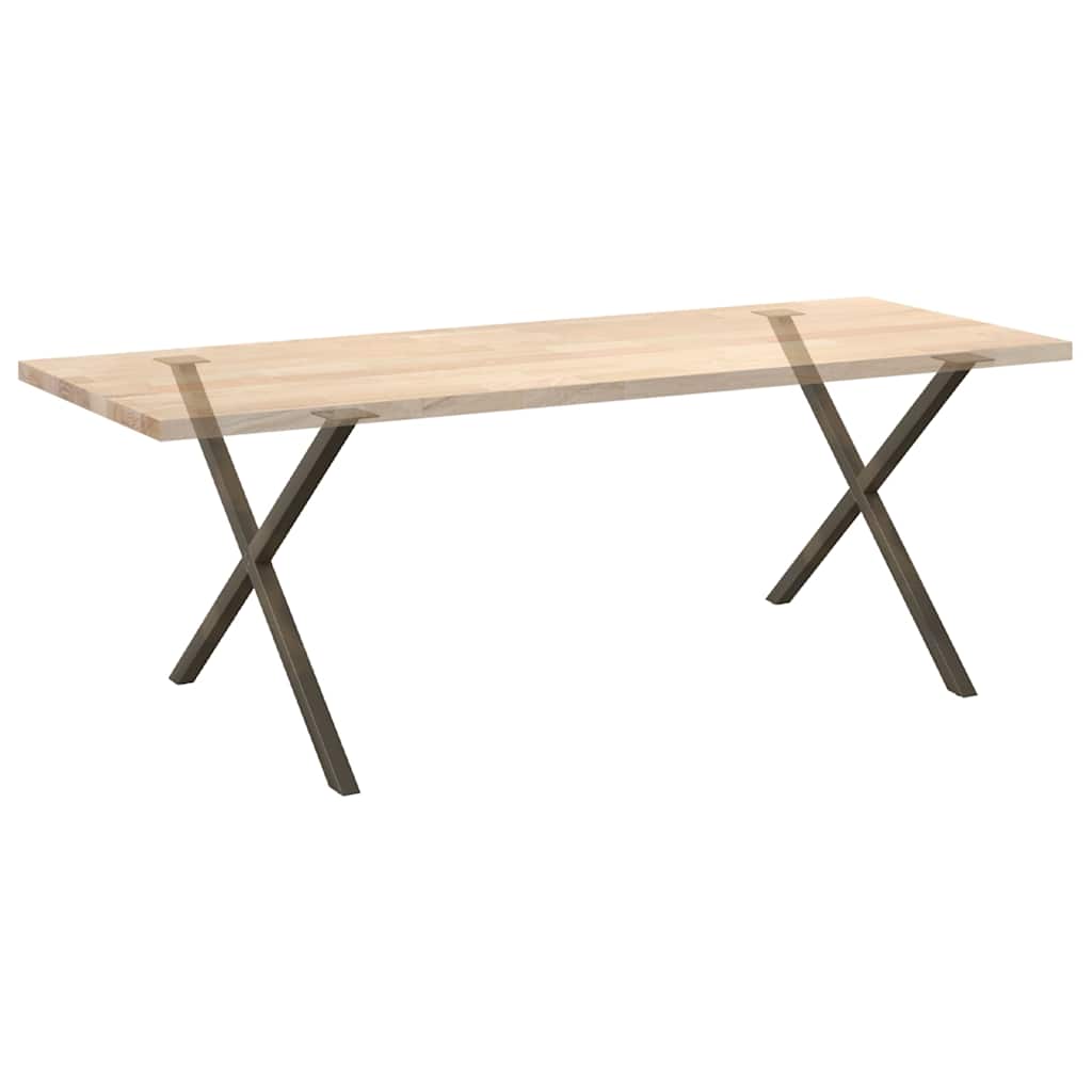 Gambe per tavolo da pranzo forma X 2 pz naturale 90x(72-73) cm