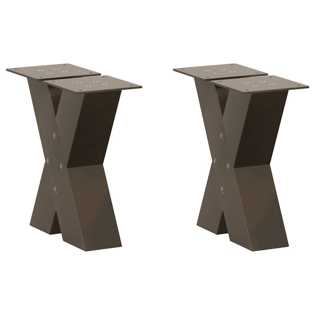 Gambe per Tavolino da Caffè forma X 2 pz Naturale 30x(30-31) cm