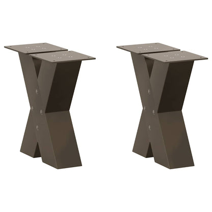 Gambe per Tavolino da Caffè forma X 2 pz Naturale 30x(30-31) cm