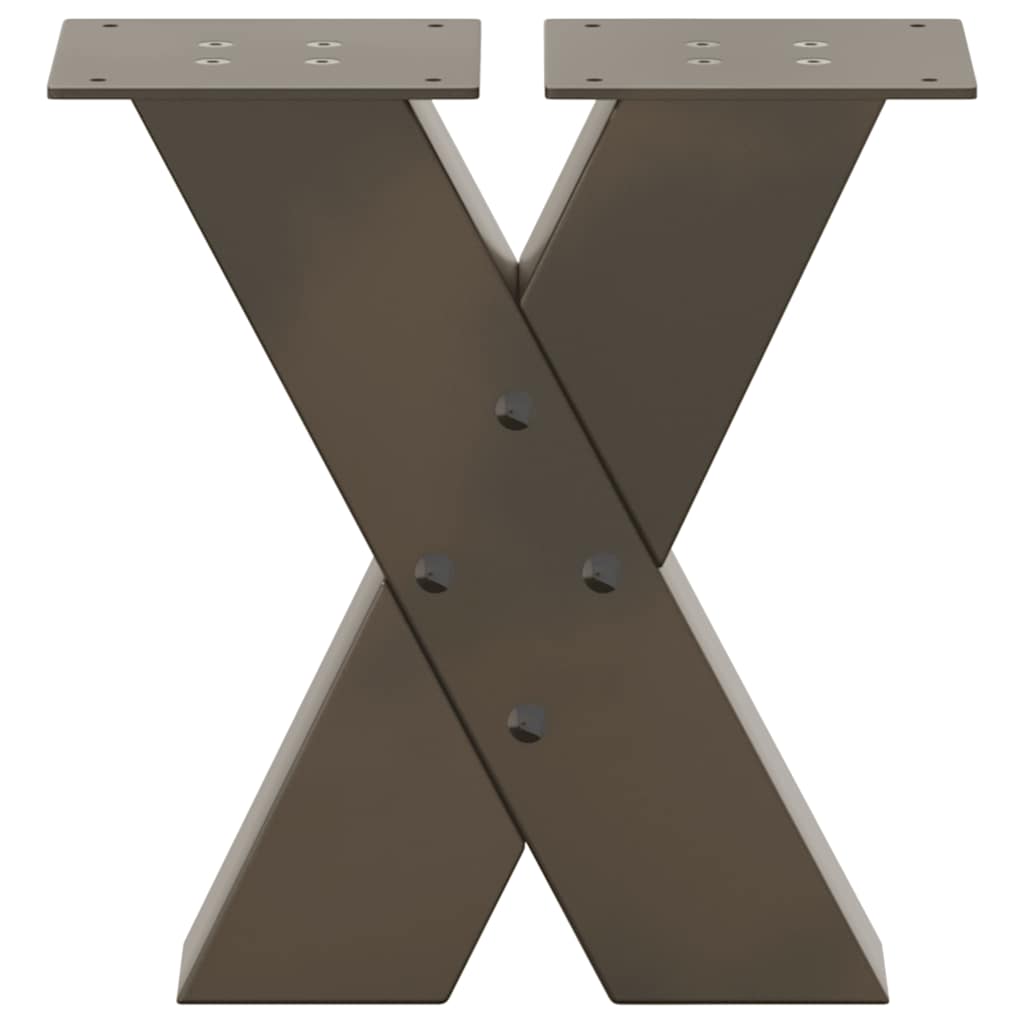 Gambe per Tavolino da Caffè forma X 2 pz Naturale 30x(30-31) cm