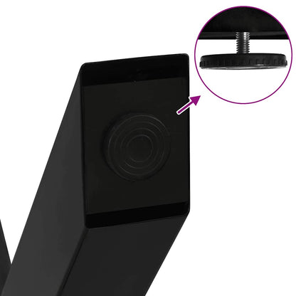 Gambe per Tavolino da Caffè a Forma di X 2 pz Nere 40x(30-31) cm Acciaio
