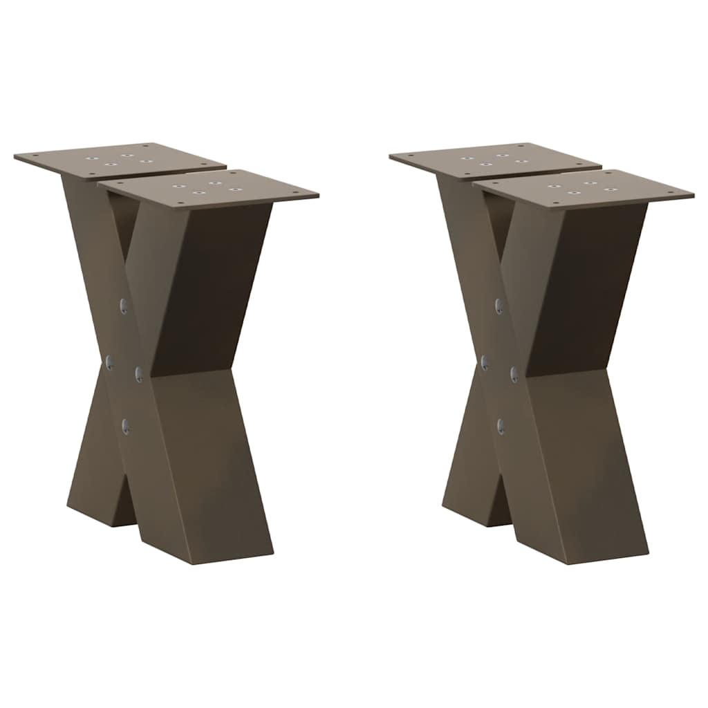 Gambe per Tavolino da Caffè forma X 2 pz Naturale 40x(30-31) cm