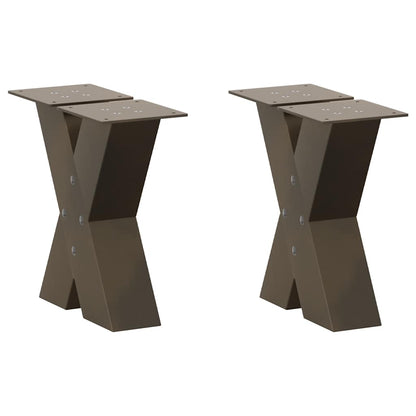 Gambe per Tavolino da Caffè forma X 2 pz Naturale 40x(30-31) cm