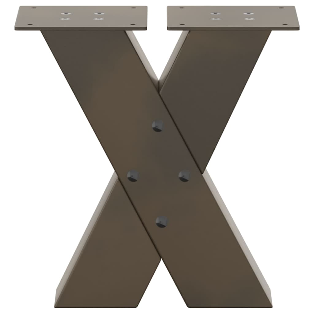 Gambe per Tavolino da Caffè forma X 2 pz Naturale 40x(30-31) cm