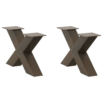 Gambe per Tavolino da Caffè forma X 2 pz Naturale 50x(30-31) cm