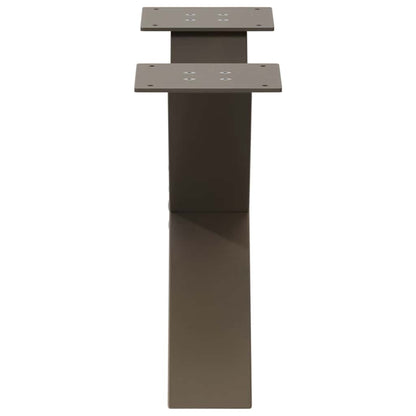 Gambe per Tavolino da Caffè a Forma di X 2 pz Acciaio Naturale 50x(30-31) cm Acciaio - homemem39