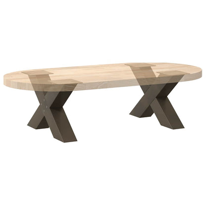 Gambe per Tavolino da Caffè forma X 2 pz Naturale 50x(30-31) cm