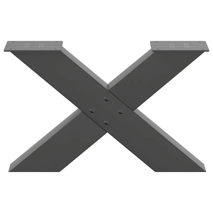 Gambe per Tavolino da Caffè forma X 2 pz Antracite 60x(30-31)cm