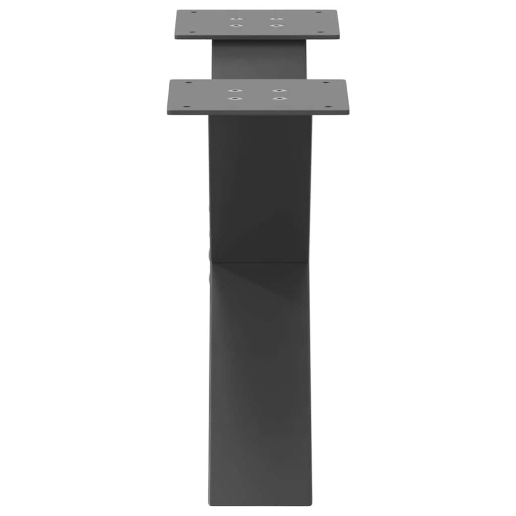 Gambe per Tavolino da Caffè forma X 2 pz Antracite 60x(30-31)cm