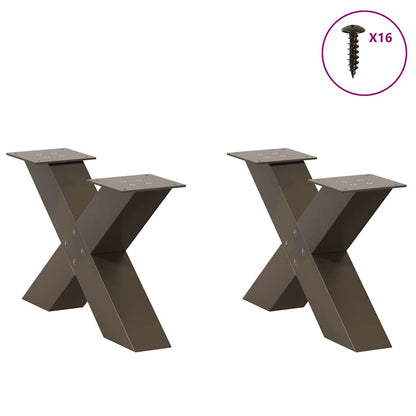 Gambe per Tavolino da Caffè forma X 2 pz Naturale 60x(30-31) cm