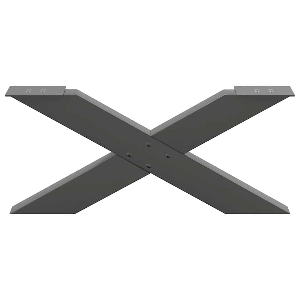 Gambe per Tavolino da Caffè forma X 2 pz Antracite 70x(30-31)cm
