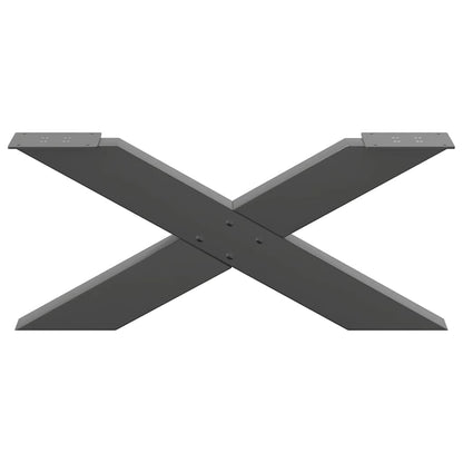 Gambe per Tavolino da Caffè forma X 2 pz Antracite 70x(30-31)cm