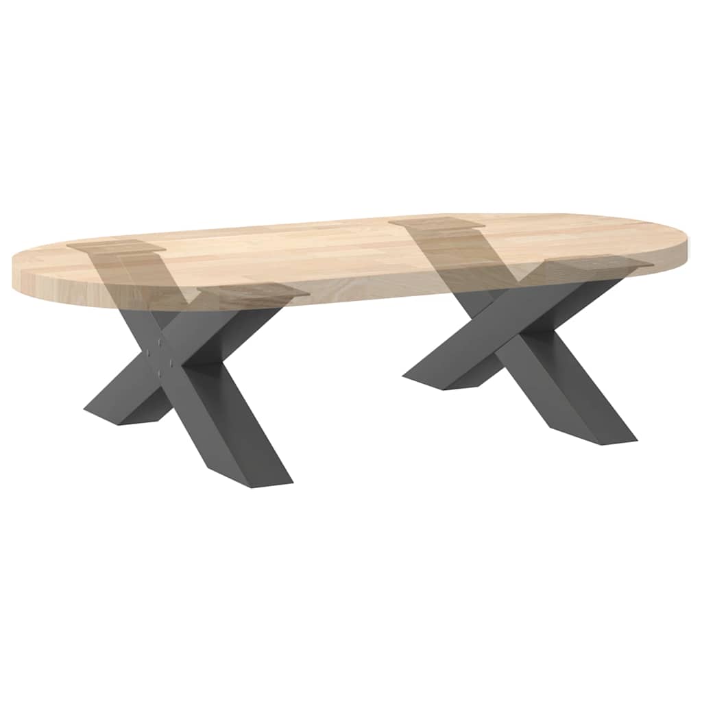 Gambe per Tavolino da Caffè forma X 2 pz Antracite 70x(30-31)cm