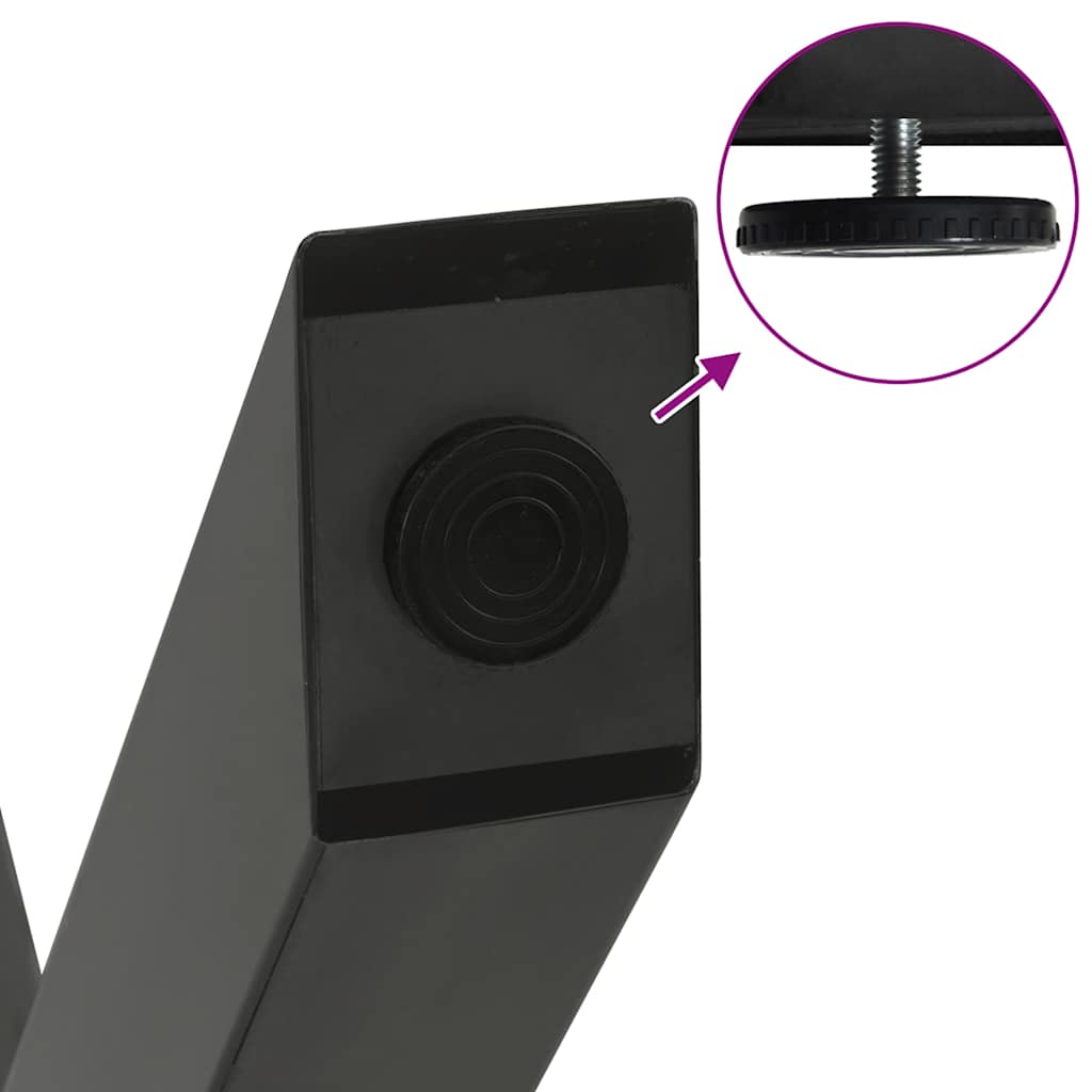 Gambe per Tavolino da Caffè forma X 2 pz Antracite 70x(30-31)cm