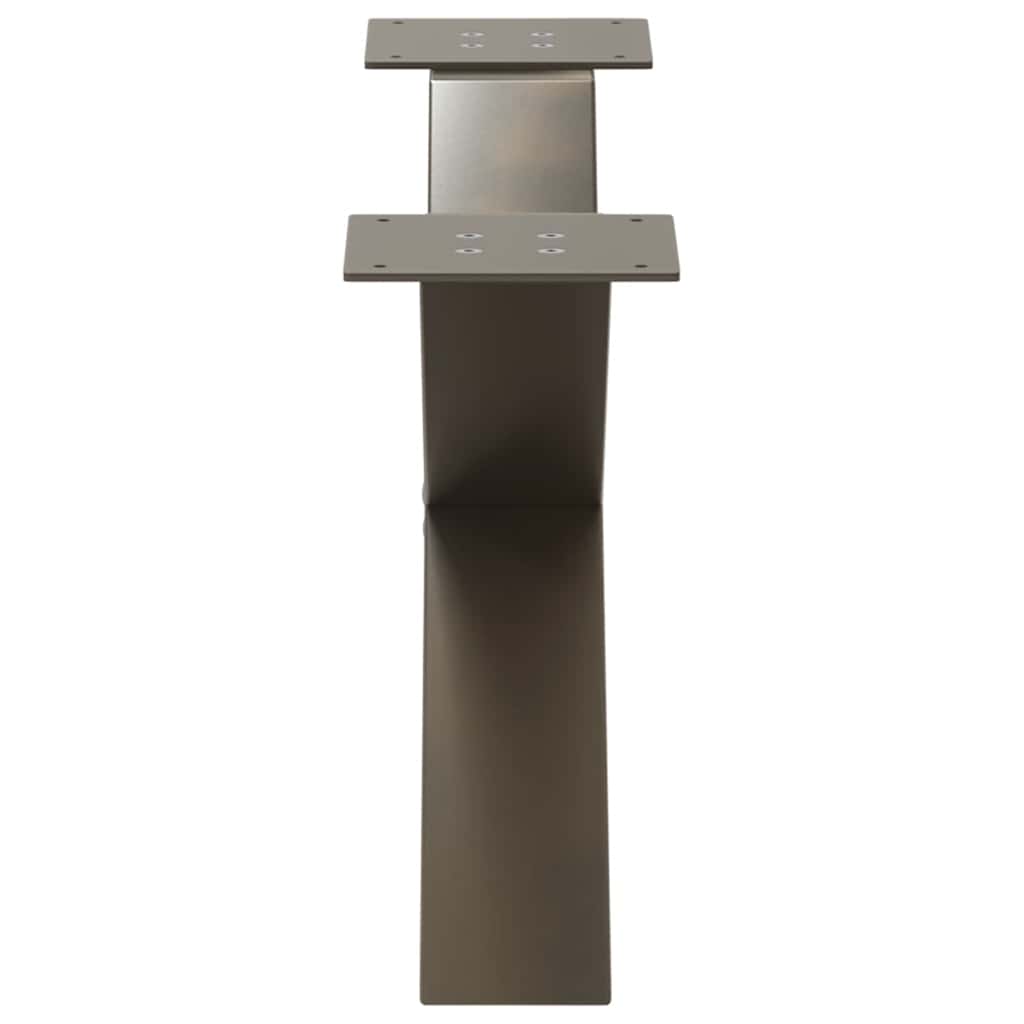 Gambe per Tavolino da Caffè a Forma di X 2 pz Acciaio Naturale 70x(30-31) cm Acciaio - homemem39
