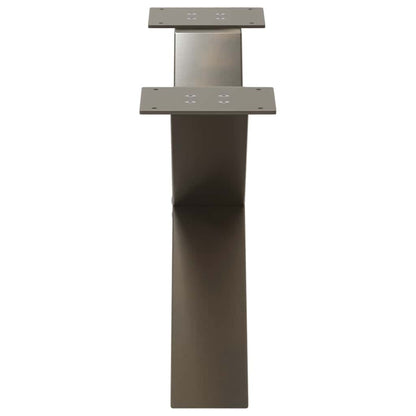 Gambe per Tavolino da Caffè a Forma di X 2 pz Acciaio Naturale 70x(30-31) cm Acciaio - homemem39