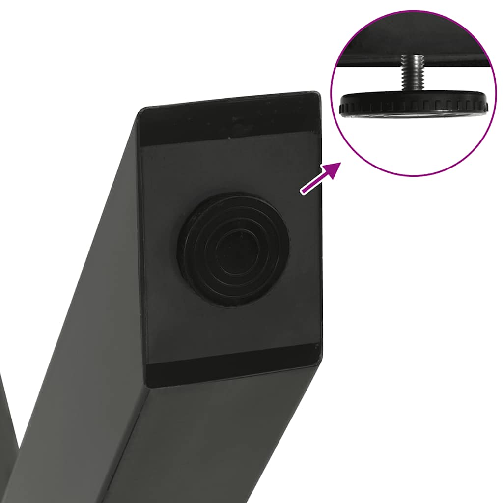 Gambe per Tavolino da Caffè a Forma di X 2 pz Antracite 28x(42-43) cm Acciaio