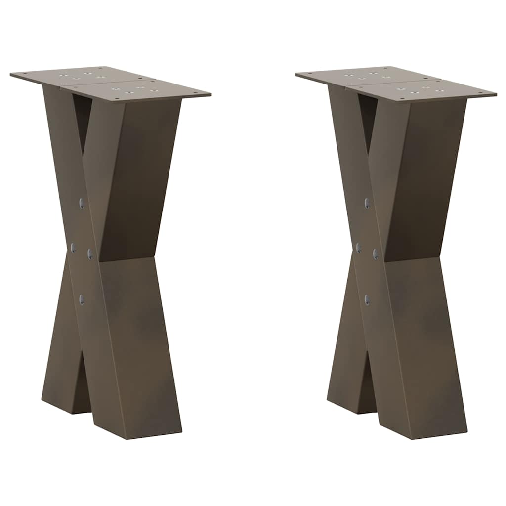 Gambe per Tavolino da Caffè forma X 2 pz Naturale 28x(42-43) cm