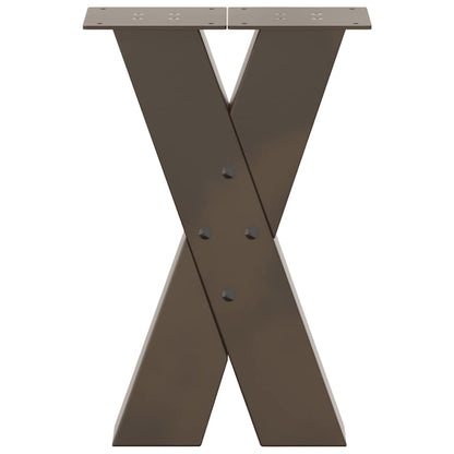 Gambe per Tavolino da Caffè forma X 2 pz Naturale 28x(42-43) cm