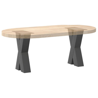 Gambe per Tavolino da Caffè forma X 2 pz Antracite 38x(42-43)cm