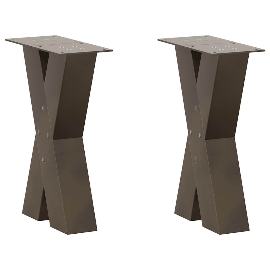 Gambe per Tavolino da Caffè forma X 2 pz Naturale 38x(42-43) cm