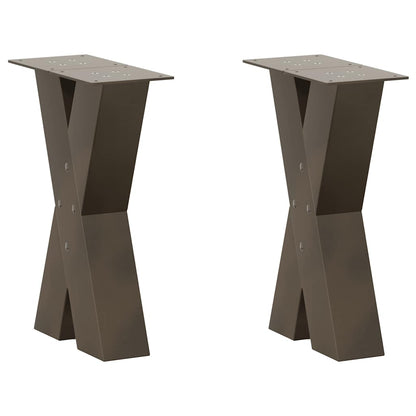 Gambe per Tavolino da Caffè forma X 2 pz Naturale 38x(42-43) cm