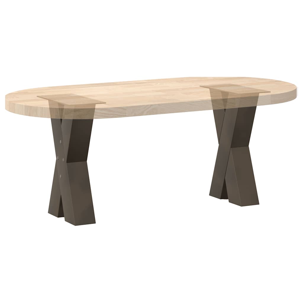 Gambe per Tavolino da Caffè forma X 2 pz Naturale 38x(42-43) cm