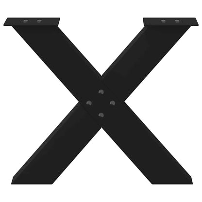 Gambe per Tavolino da Caffè a Forma di X 2 pz Nere 50x(42-43)cm