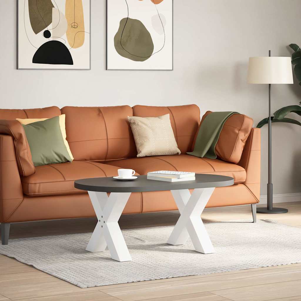 Gambe per Tavolino da Caffè forma X 2 pz Bianche 50x(42-43) cm