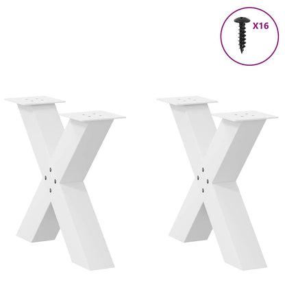 Gambe per Tavolino da Caffè forma X 2 pz Bianche 50x(42-43) cm
