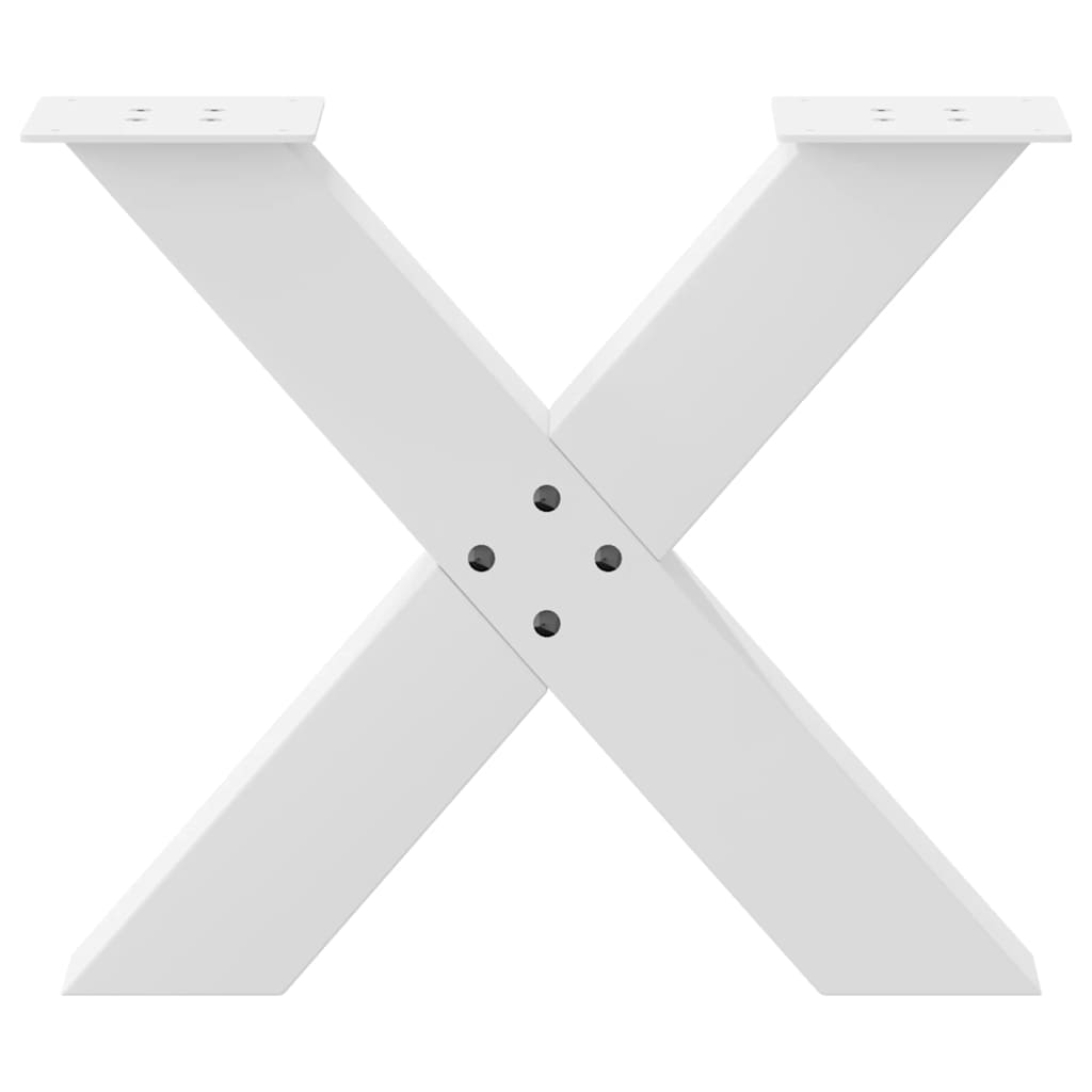 Gambe per Tavolino da Caffè forma X 2 pz Bianche 50x(42-43) cm