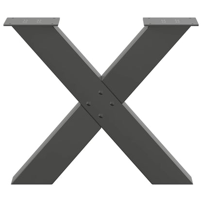 Gambe per Tavolino da Caffè a Forma di X 2 pz Antracite 50x(42-43) cm Acciaio