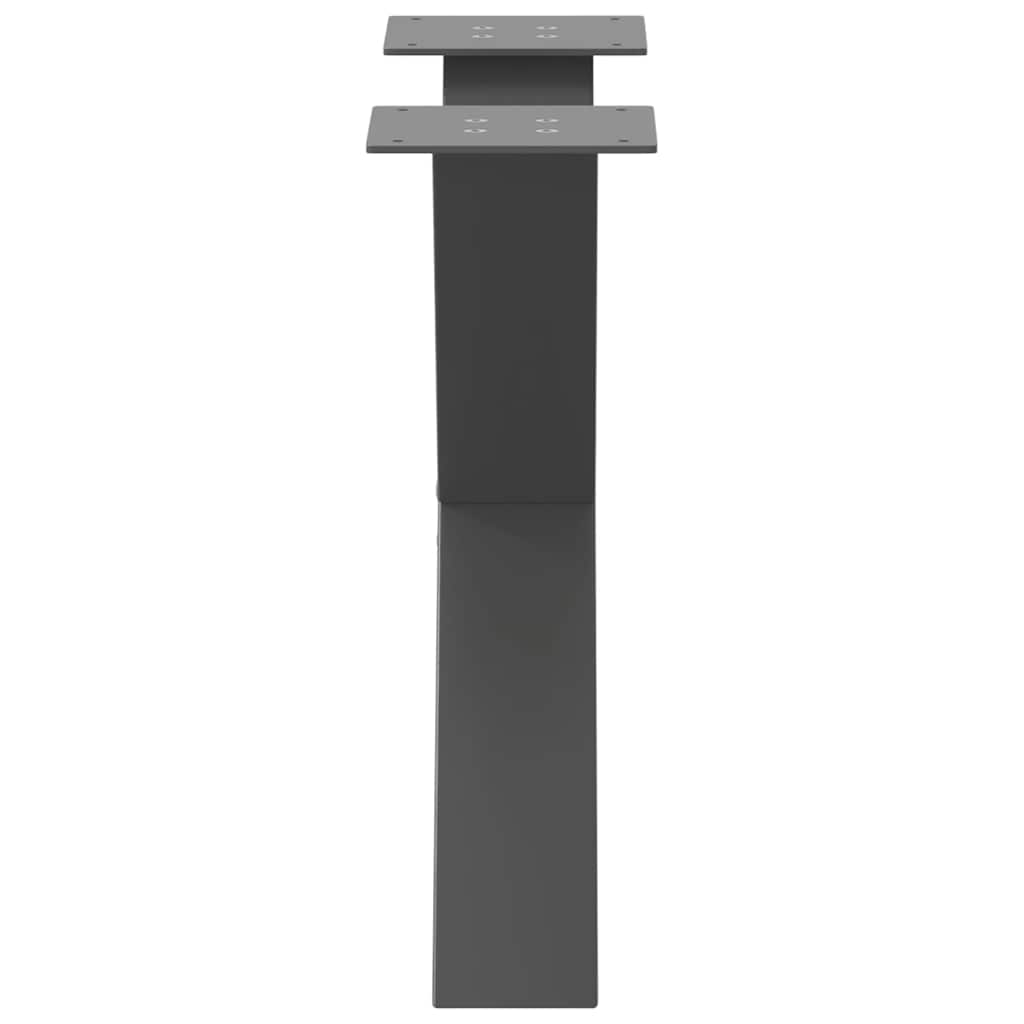 Gambe per Tavolino da Caffè a Forma di X 2 pz Antracite 50x(42-43) cm Acciaio